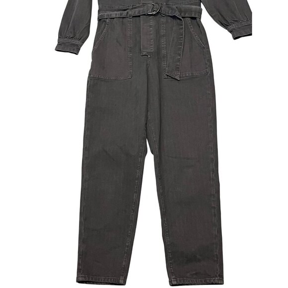AG Adriano Goldschmied Ryleigh Utility Denim Jumpsuit Sulfur Black SM NWT $298 - Picture 8 of 13